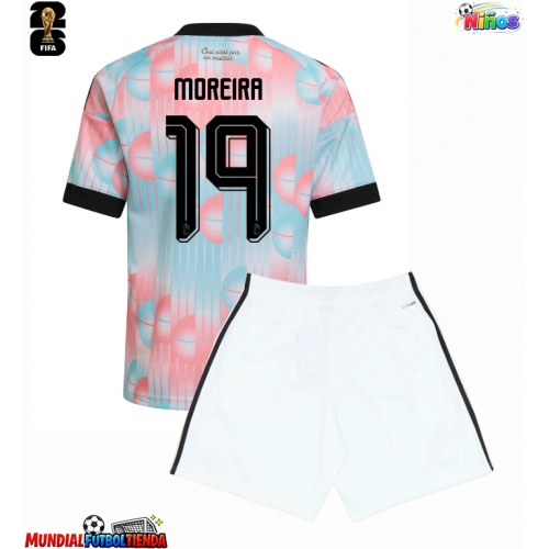 Camiseta Bélgica Diego Moreira #19 Segunda Equipación Replica Mundial 2026 para niños mangas cortas (+ Pantalones cortos)